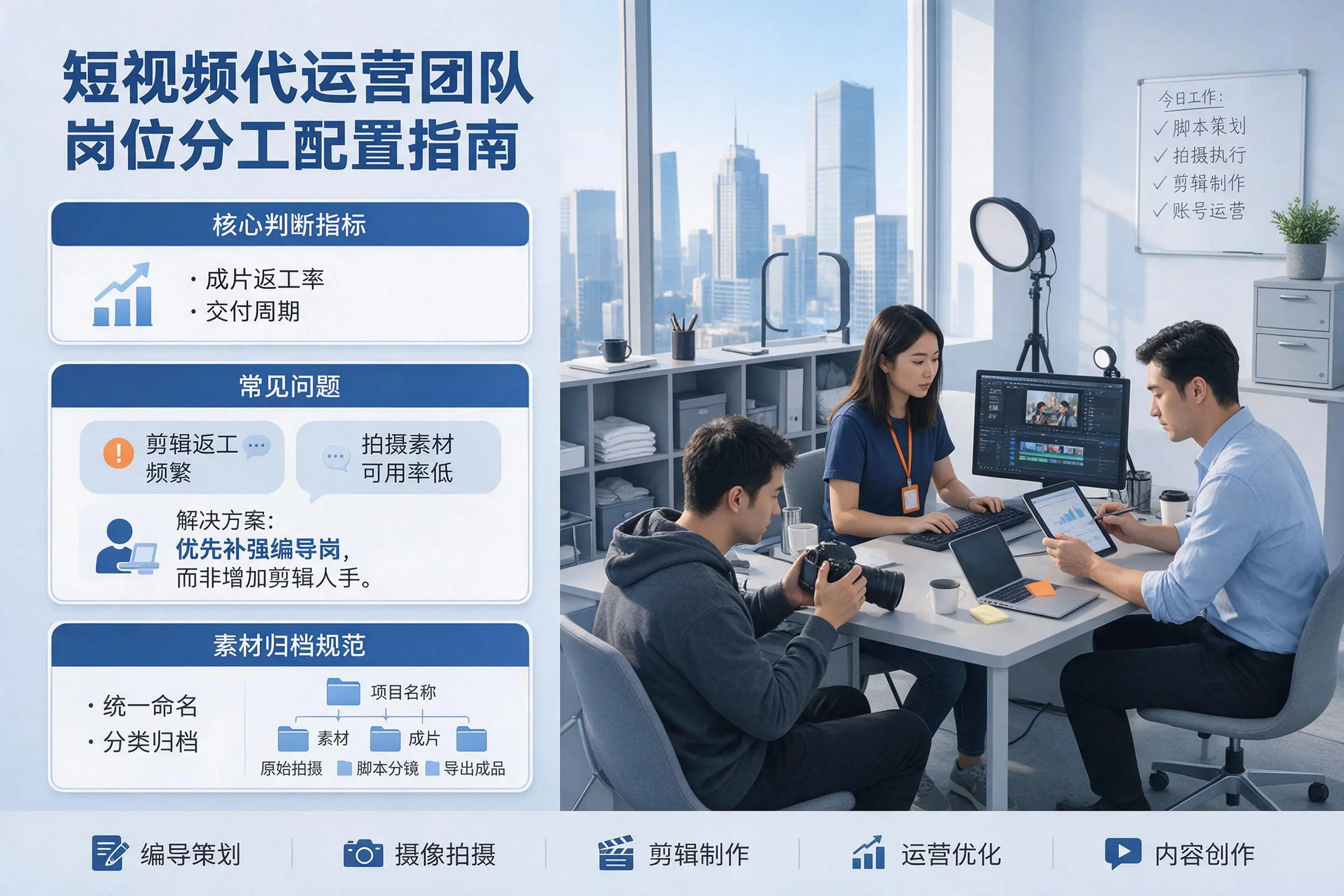 短视频代运营团队如何配置？临汾企业岗位分工科普说明