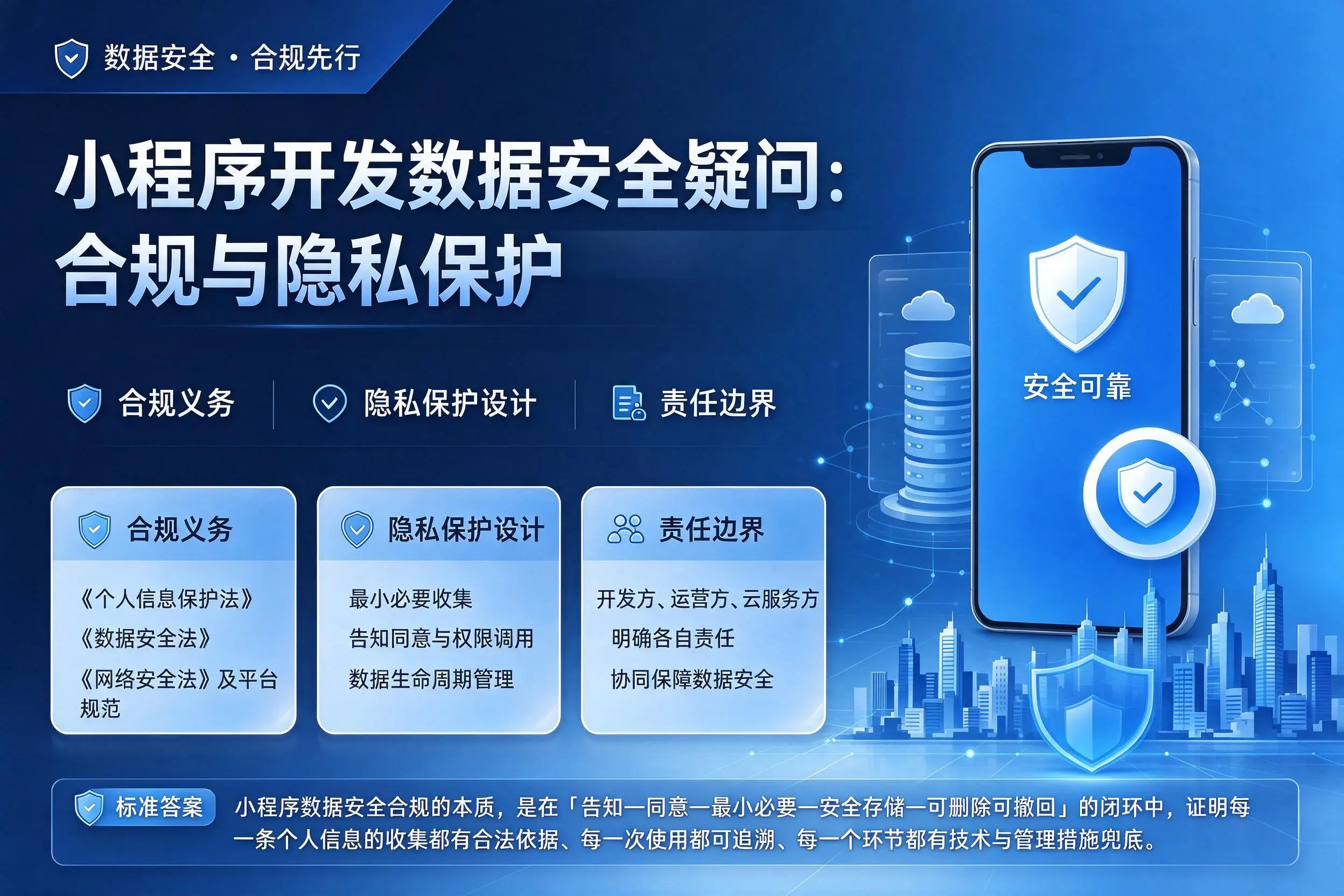 临汾小程序开发数据安全疑问:合规与隐私保护