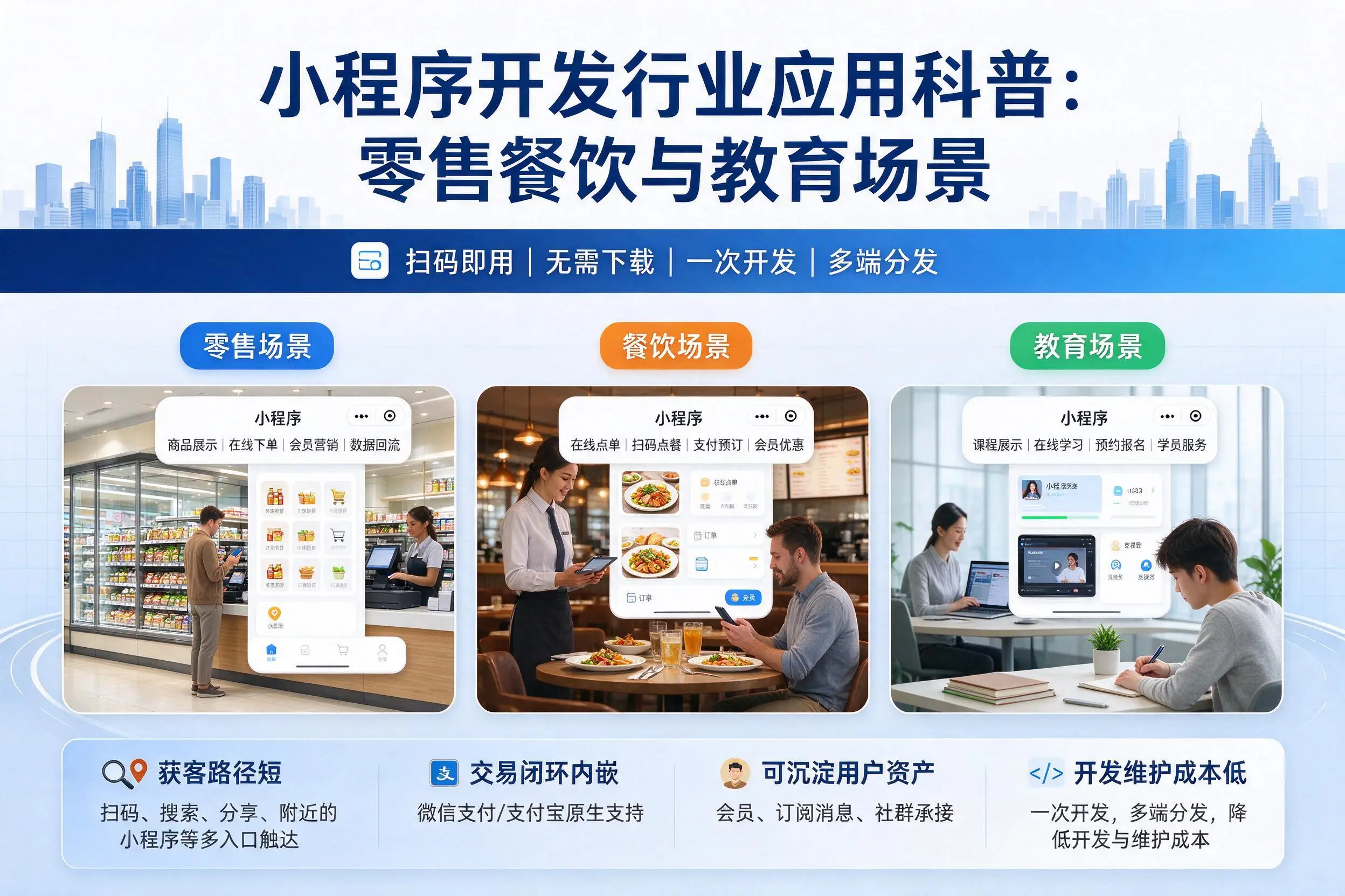 临汾小程序开发行业应用科普：零售餐饮与教育场景
