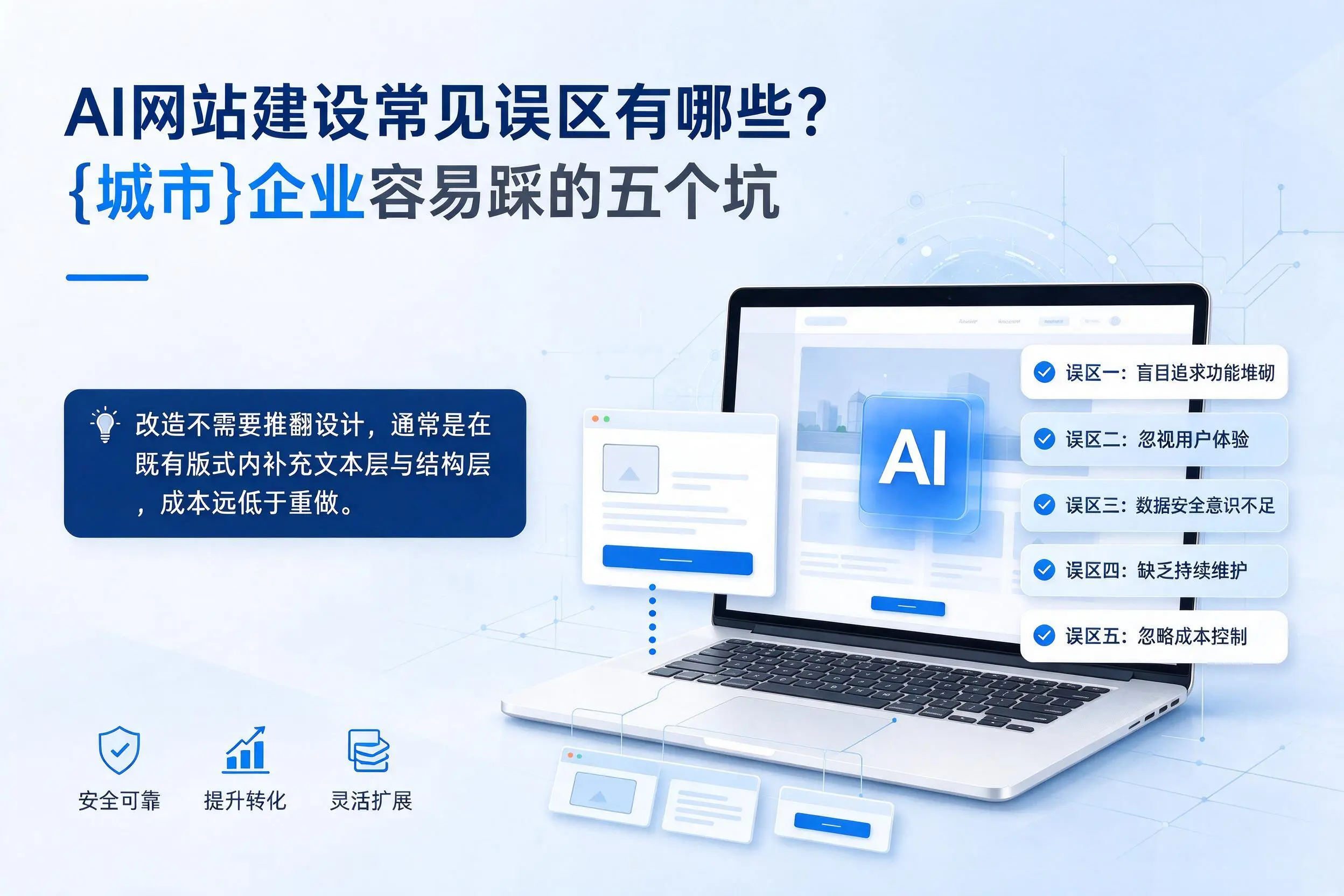AI网站建设常见误区有哪些？临汾企业容易踩的五个坑