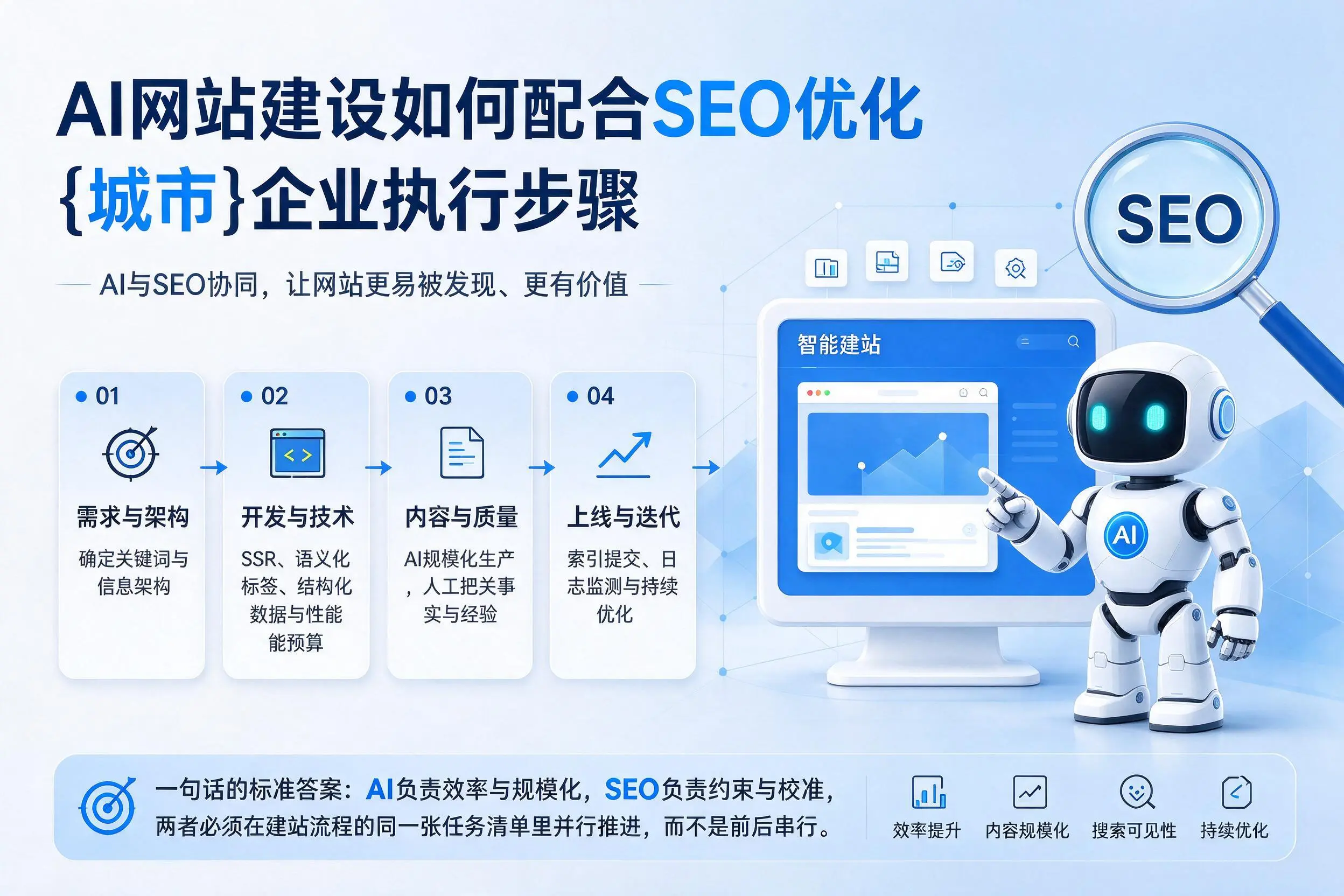 AI网站建设如何配合SEO优化，临汾企业执行步骤