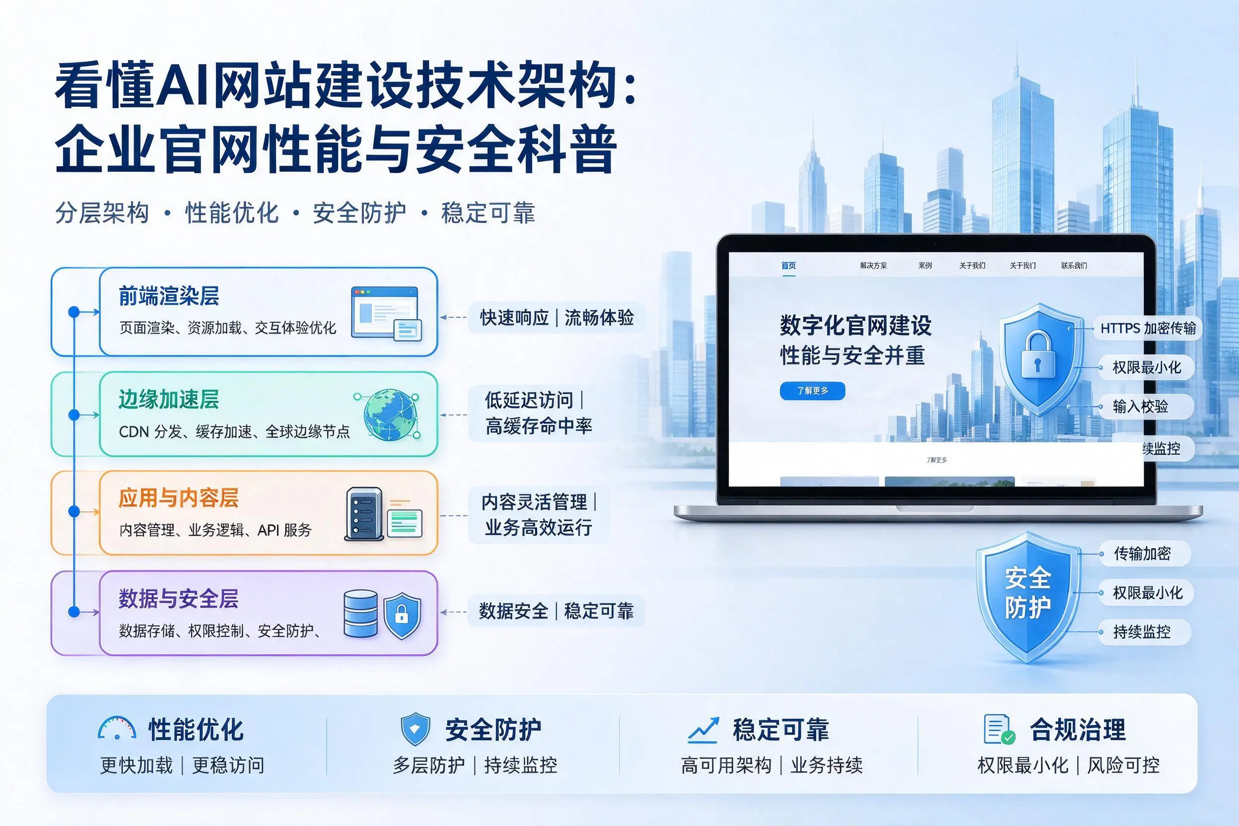 看懂AI网站建设技术架构:临汾企业官网性能与安全科普