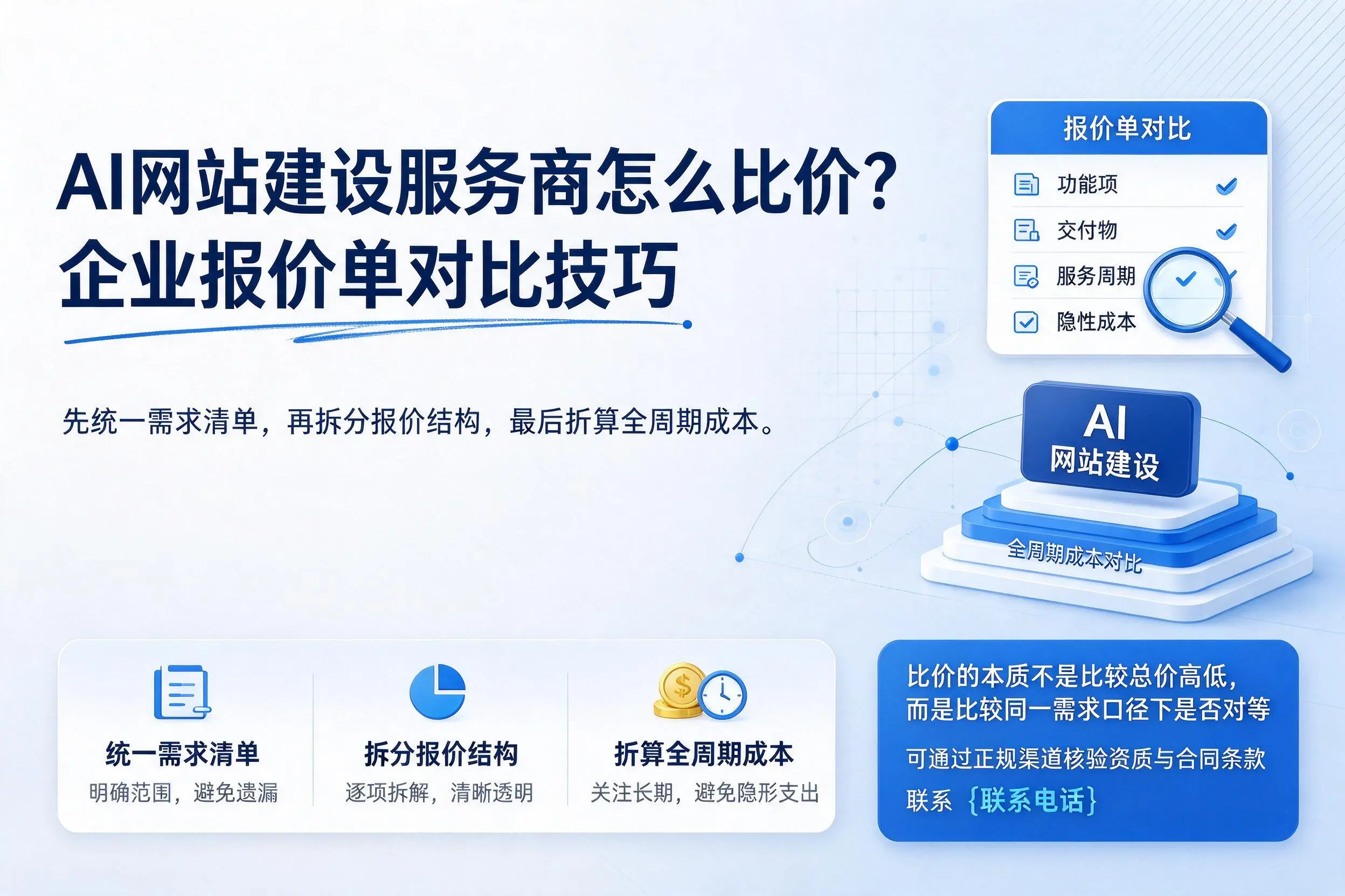 AI网站建设服务商怎么比价？临汾企业报价单对比技巧